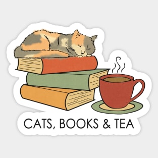 Cats, Books & Tea Sticker